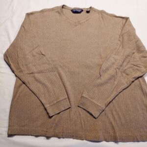 Roundtree and York Men's Brown, Ribbed, crew neck, long sleeve